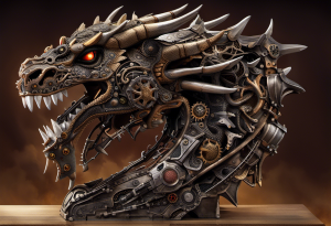 Formidable mechanical menacing dragon